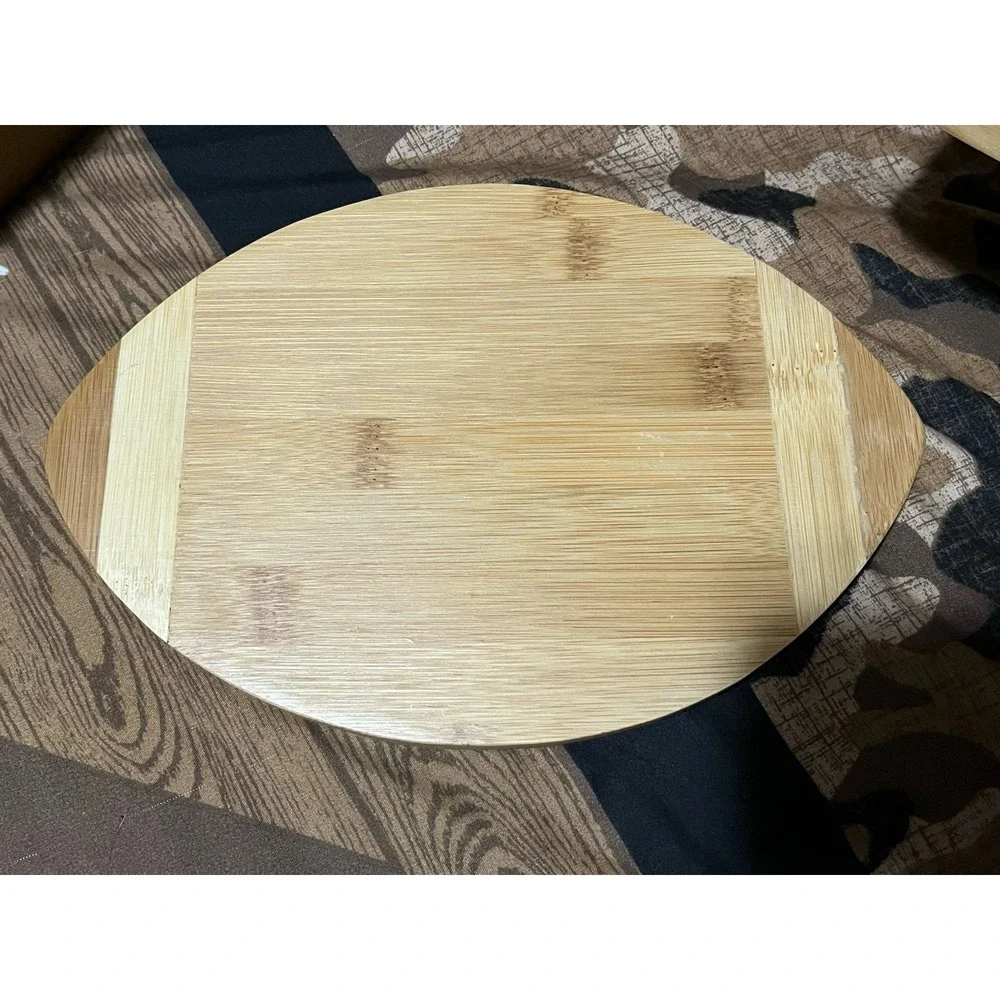 Football Shaped‎ Bamboo Cutting Board Small Eco Friendly 9.5